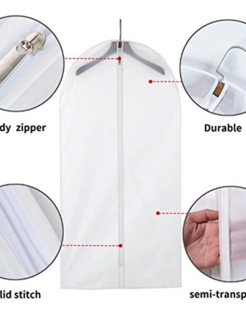 Garment Bags Clear PEVA Dress Cover Zipper Closet Storage Dustproof Travel